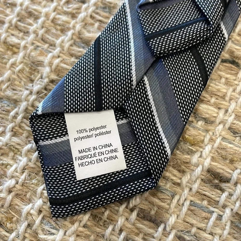 2 Kids size Clip on Ties Blue and Gray
